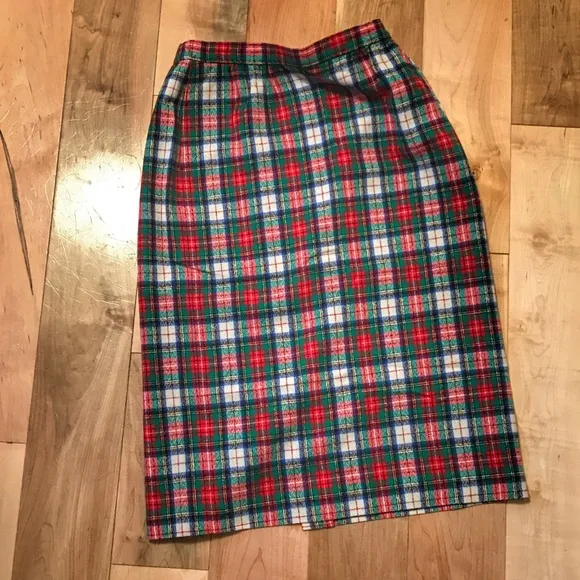 Vintage Pendleton Wool Skirt Tartan Plaid Holiday
