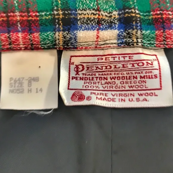 Vintage Pendleton Wool Skirt Tartan Plaid Holiday
