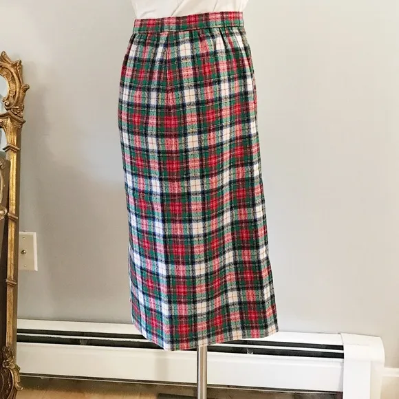 Vintage Pendleton Wool Skirt Tartan Plaid Holiday