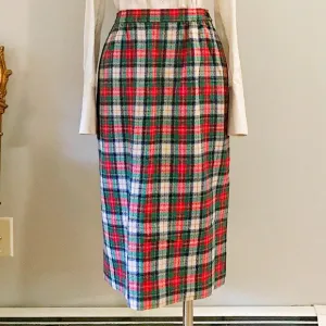 Vintage Pendleton Wool Skirt Tartan Plaid Holiday