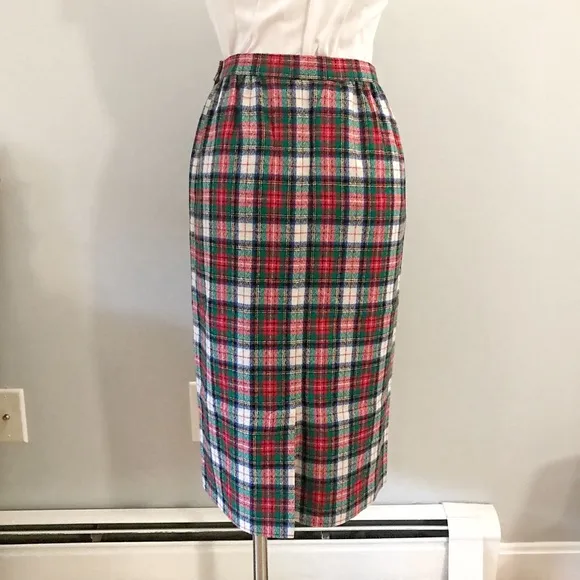 Vintage Pendleton Wool Skirt Tartan Plaid Holiday