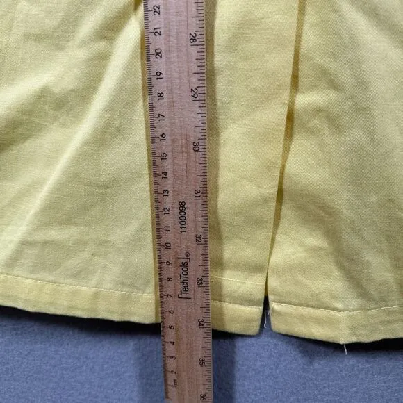 Vintage Yellow Midi Skirt Pleated Button Front Peddlersport Adjustable Sz Small
