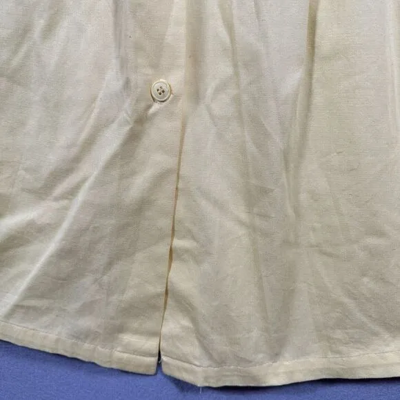 Vintage Yellow Midi Skirt Pleated Button Front Peddlersport Adjustable Sz Small