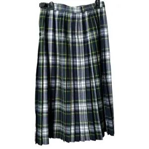Vtg Smith's Bermuda Size 16 Pleated Plaid Wrap Midi Skirt Great Britain Wool
