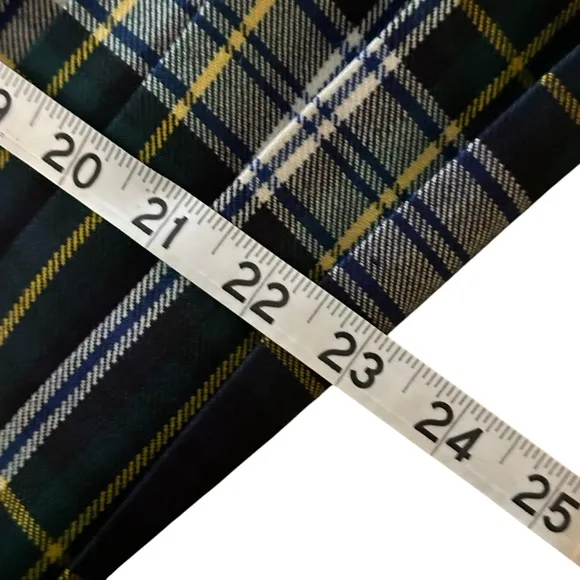 Vtg Smith's Bermuda Size 16 Pleated Plaid Wrap Midi Skirt Great Britain Wool