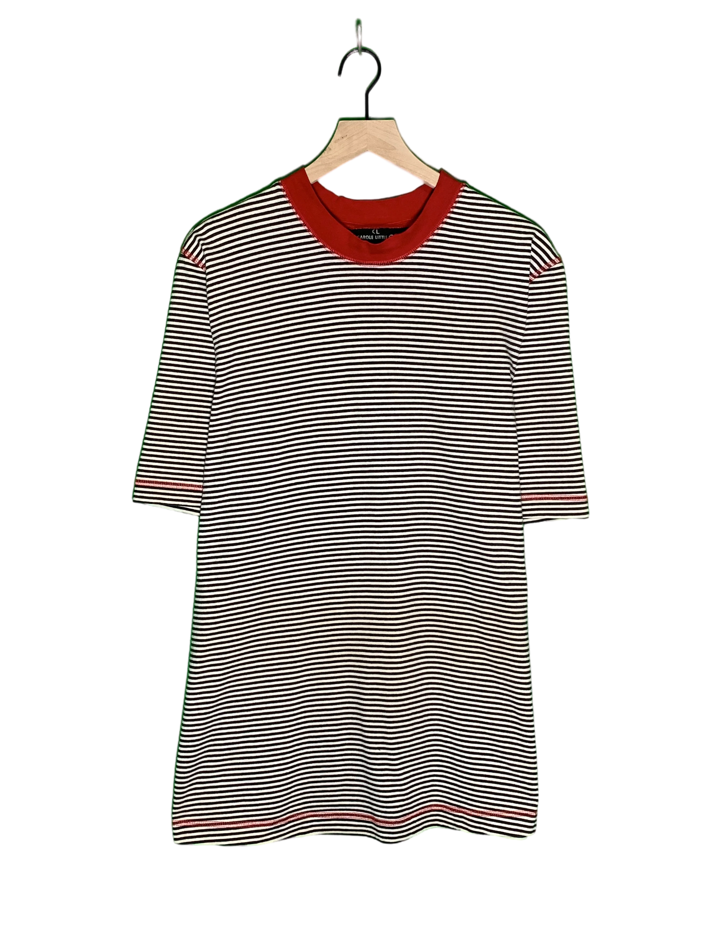 VTG Striped w/ Red Collar Shirt (2XL)