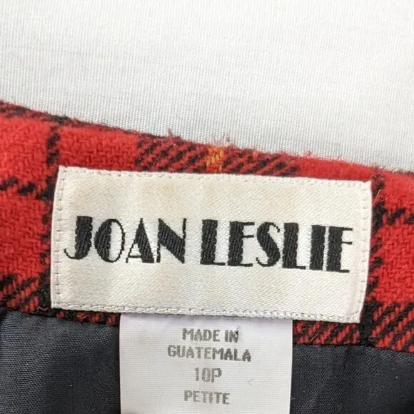 VTG Two Piece Red and Black Tartan Plaid Blazer And Skirt Set