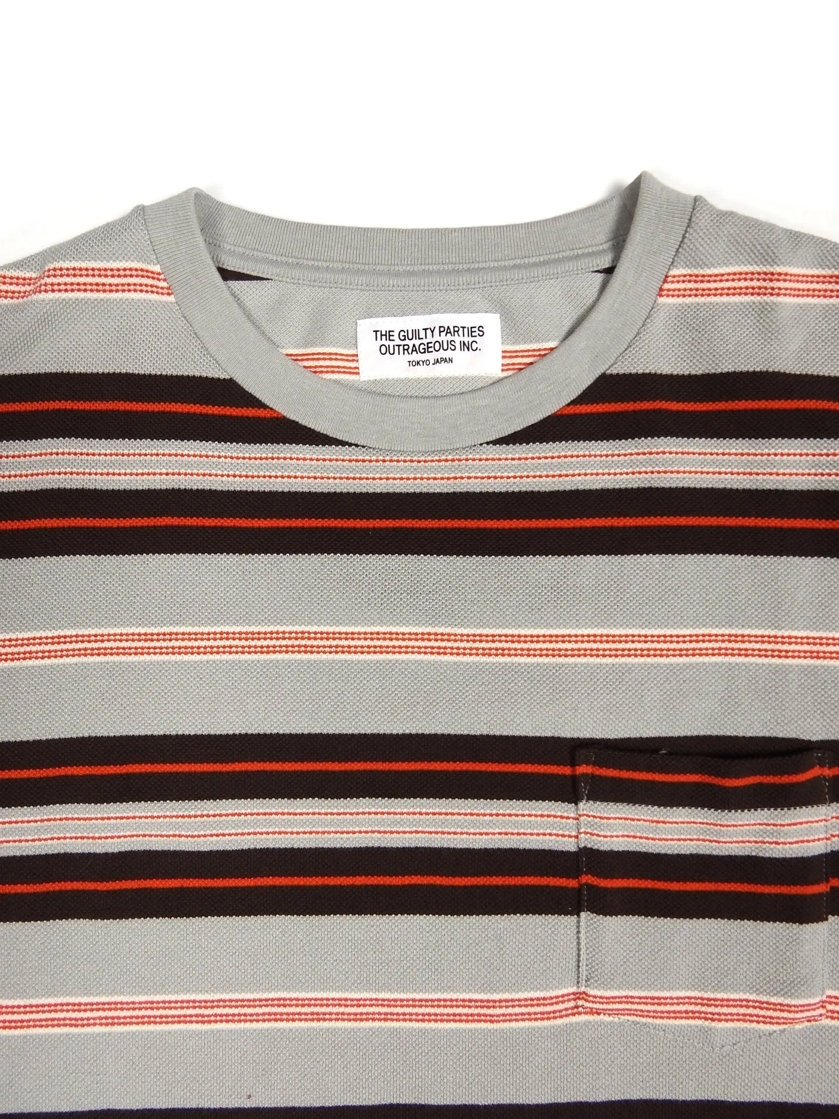 Wacko Maria Guilty Parties Striped Pique T-Shirt Size Large