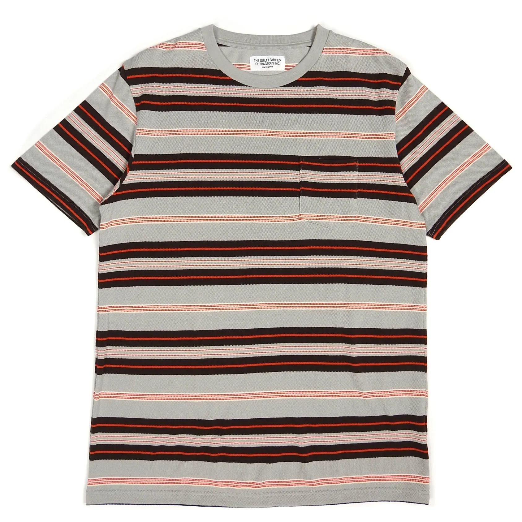 Wacko Maria Guilty Parties Striped Pique T-Shirt Size Large