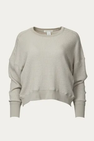 WAFFLE-KNIT STRETCH COTTON-JERSEY THERMAL TOP