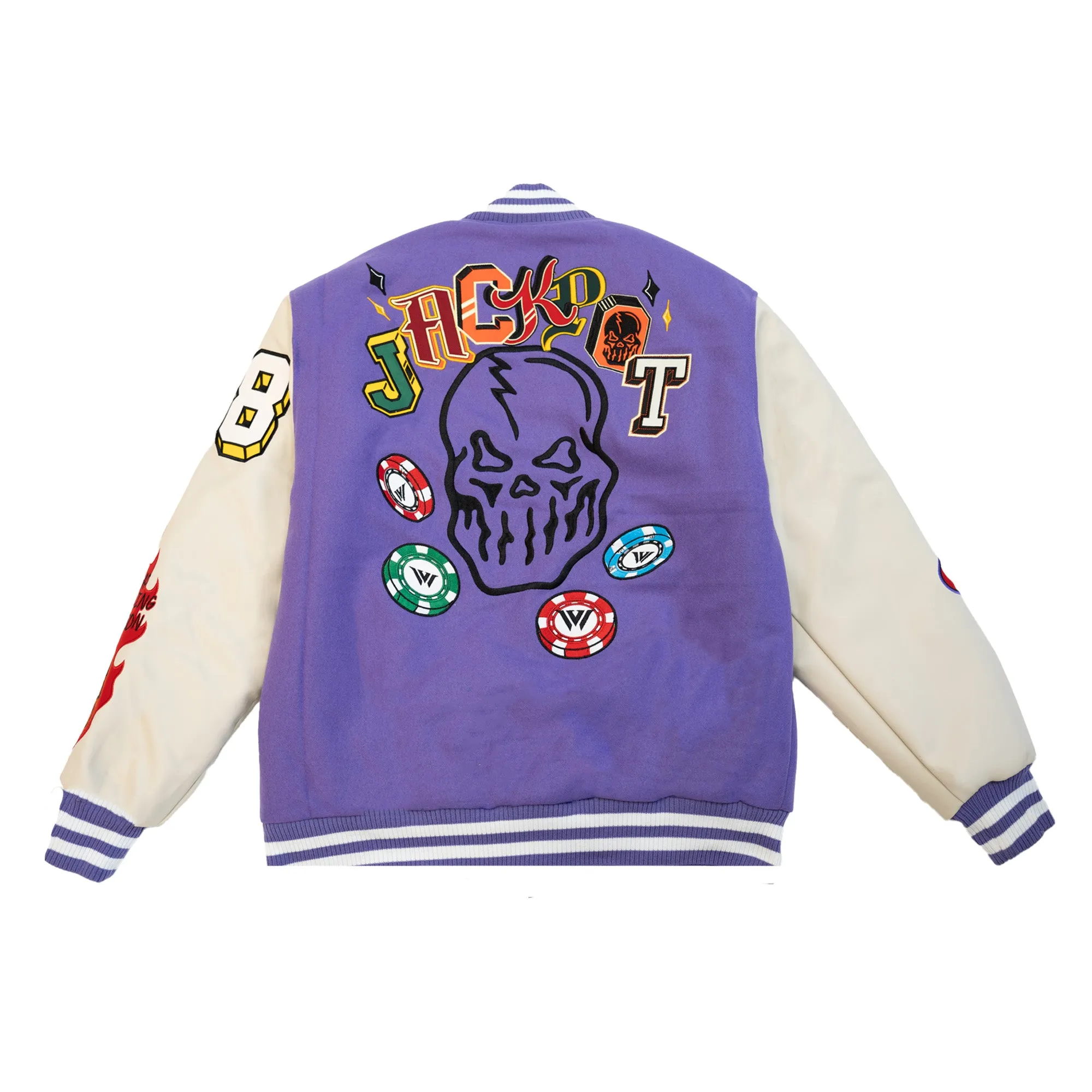 WATSON DEGENERATE GAMBLER VARSITY JACKET (PURPLE)