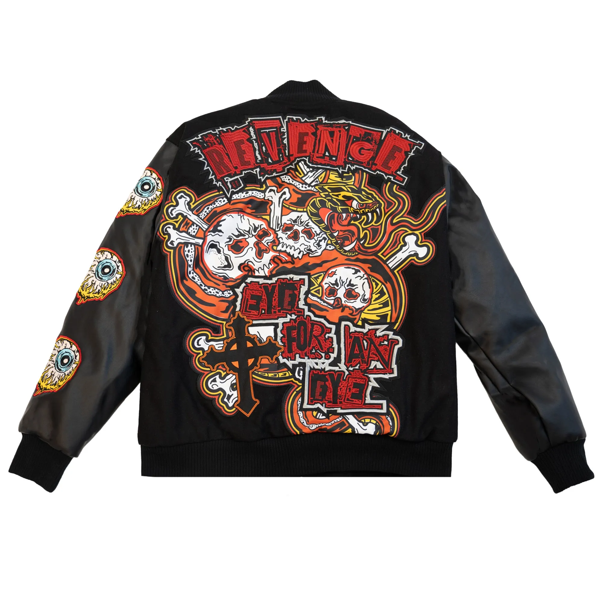WATSON EYE FOR AN EYE VARSITY JACKET (BLACK)