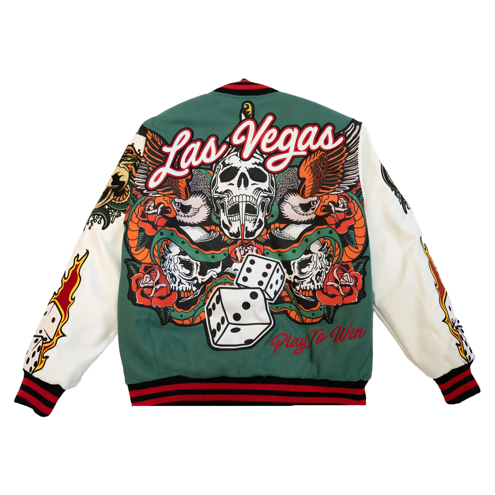 WATSON LAS VEGAS PLAY TO WIN VARSITY JACKET (GREEN)