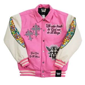 WATSON SAINT VARSITY JACKET (PINK)