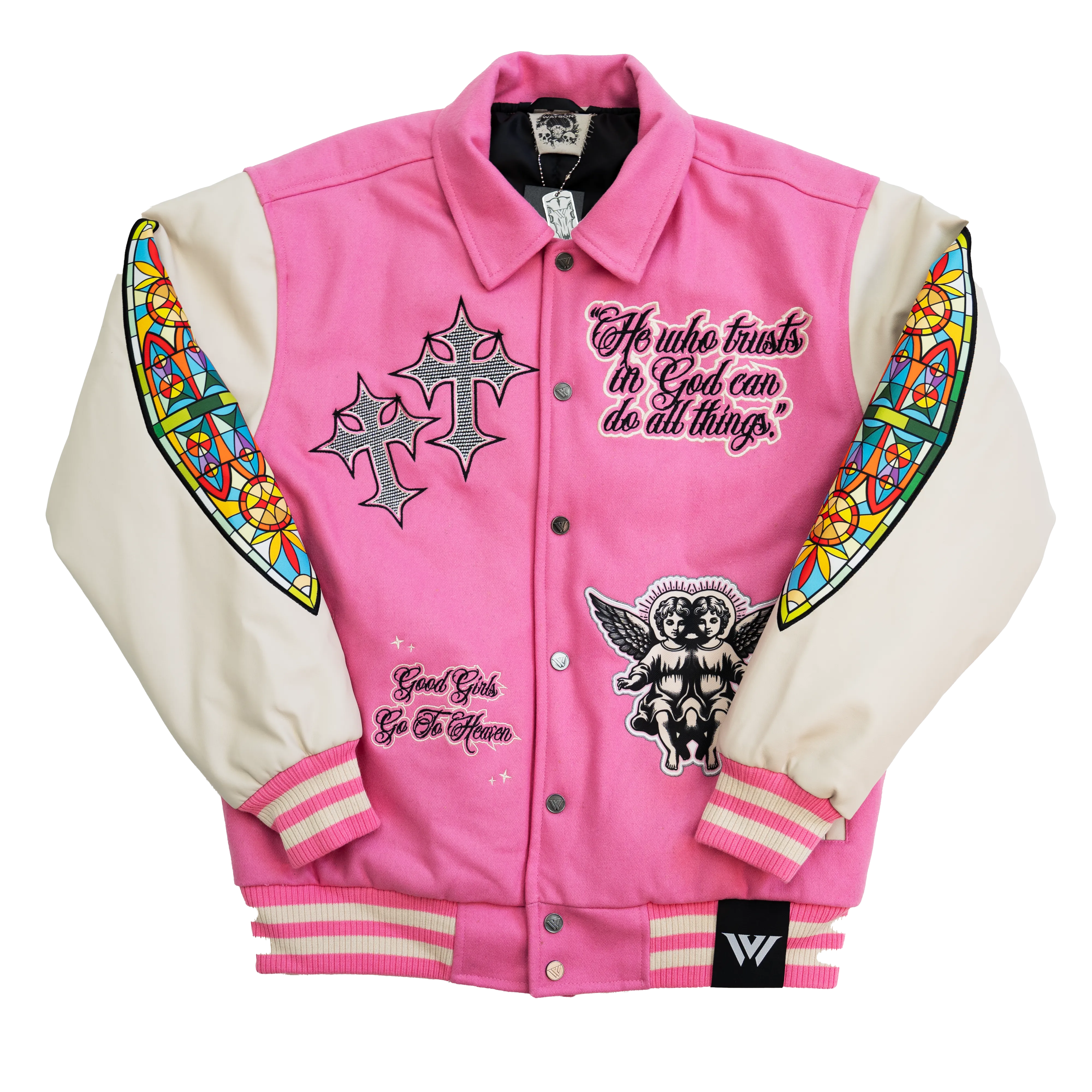 WATSON SAINT VARSITY JACKET (PINK)