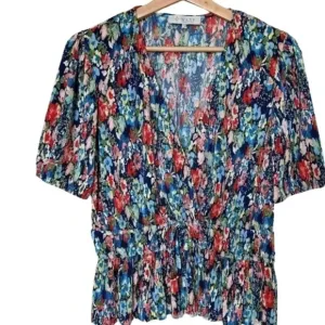 WAYF NWT Floral Multi Colored pleated Skirt Set size XL