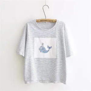 Whale Striped T-Shirt