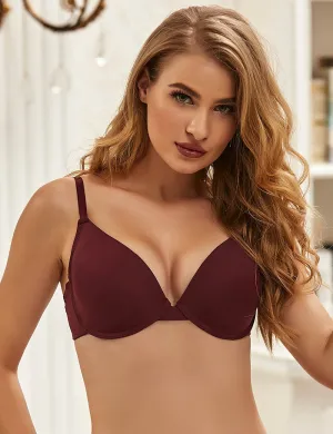White & Black & Beige & Wine Red High quality smooth basic comfort T-shirt bra