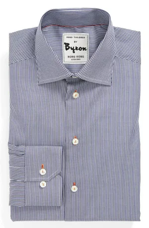White and Blue Chinoise Thin Striped Shirt