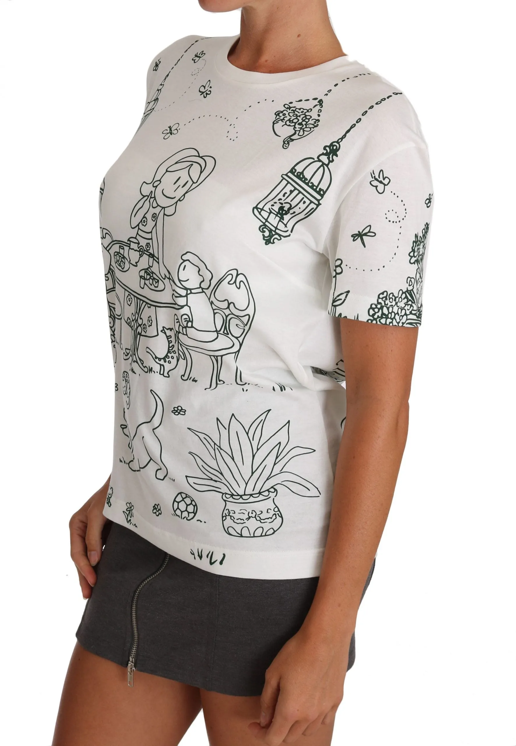 White Green dgfamily Fairy Tale Blouse Top T-shirt
