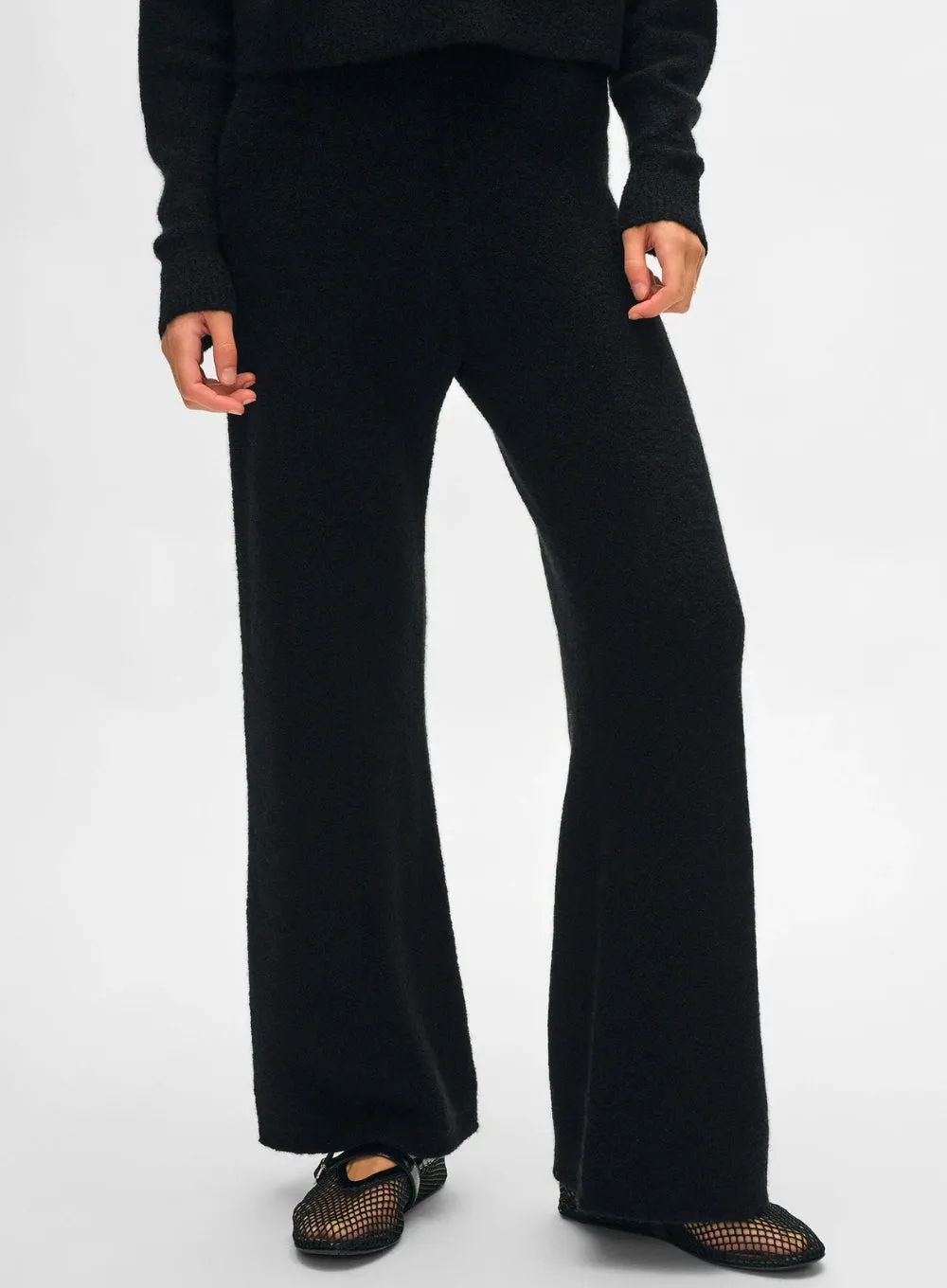 WHITE   WARREN | Boucle Cashmere Blend Wide Leg Pant