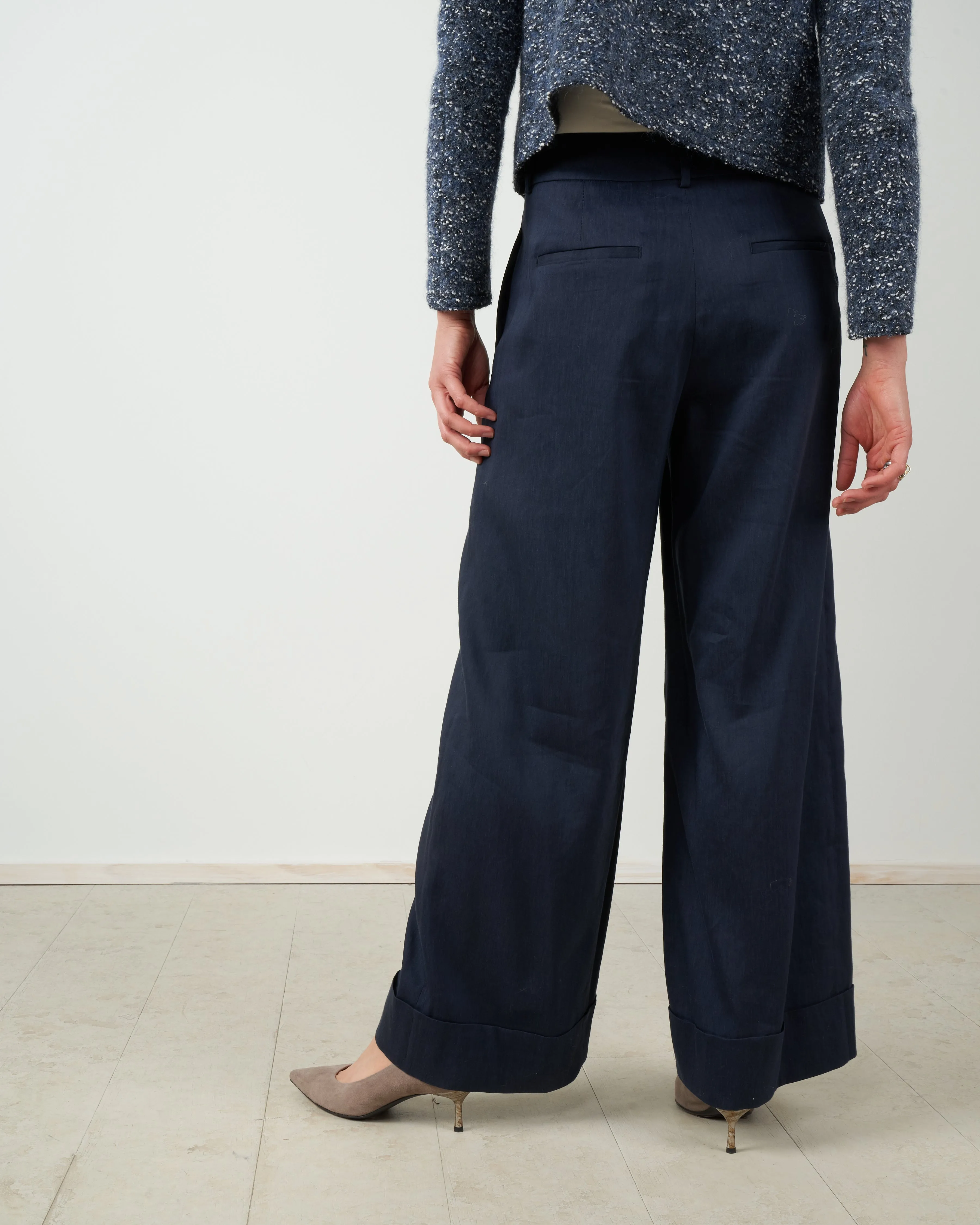 wide-leg pant - navy