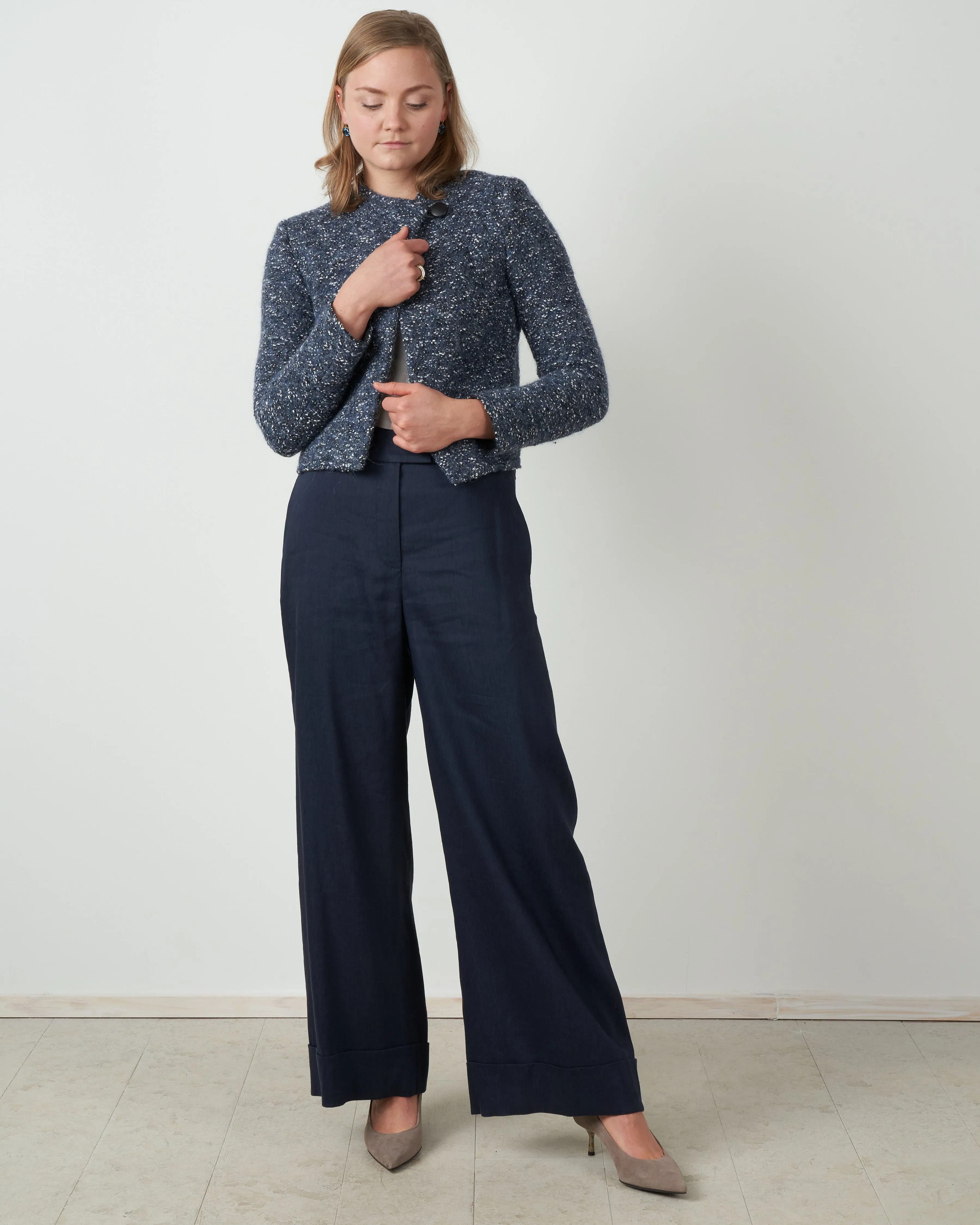 wide-leg pant - navy