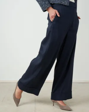 wide-leg pant - navy