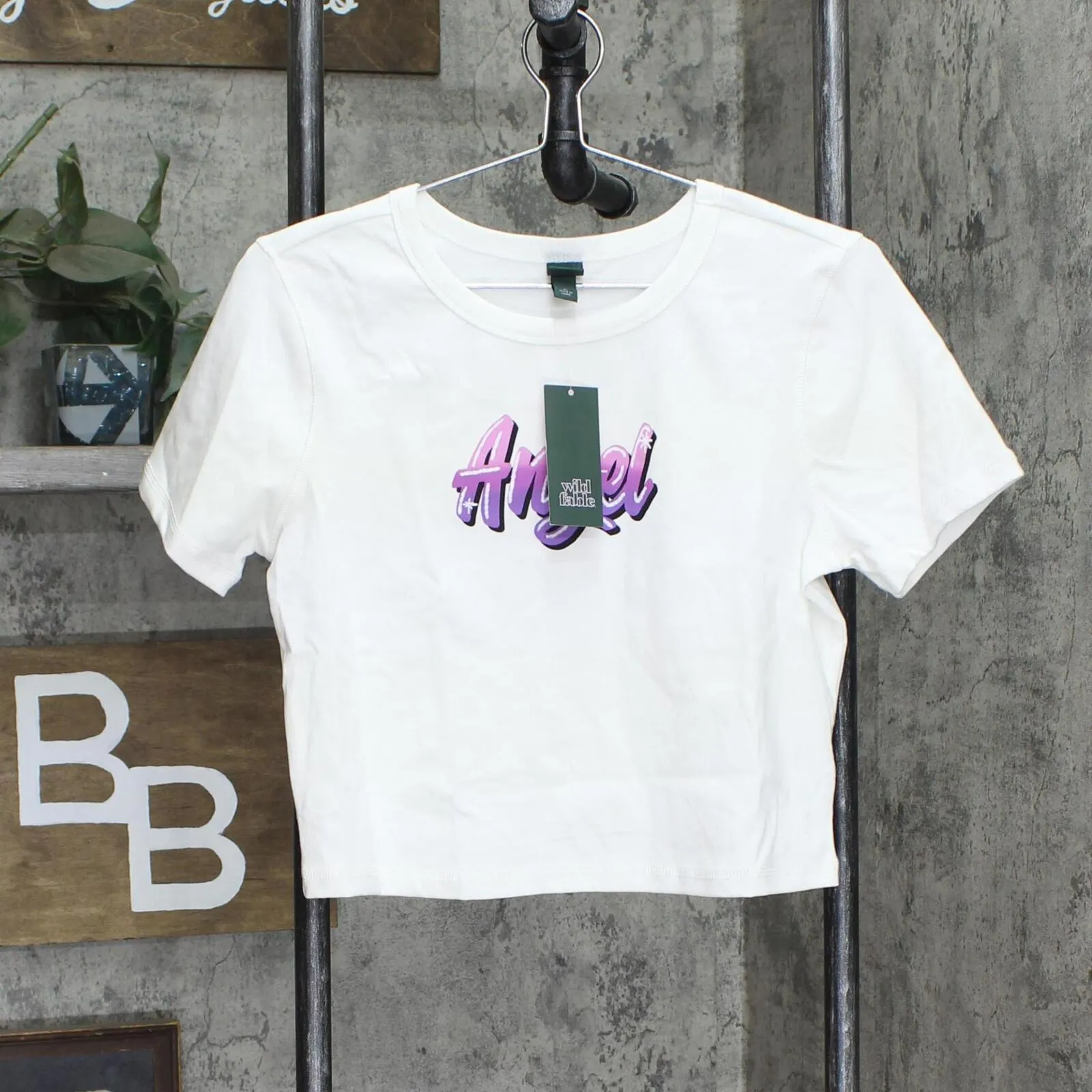 Wild Fable Womens Short Sleeve Fitted T-Shirt 84660257 White XL