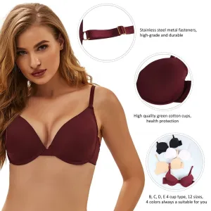 Wine Red High quality smooth basic comfort T-shirt bra