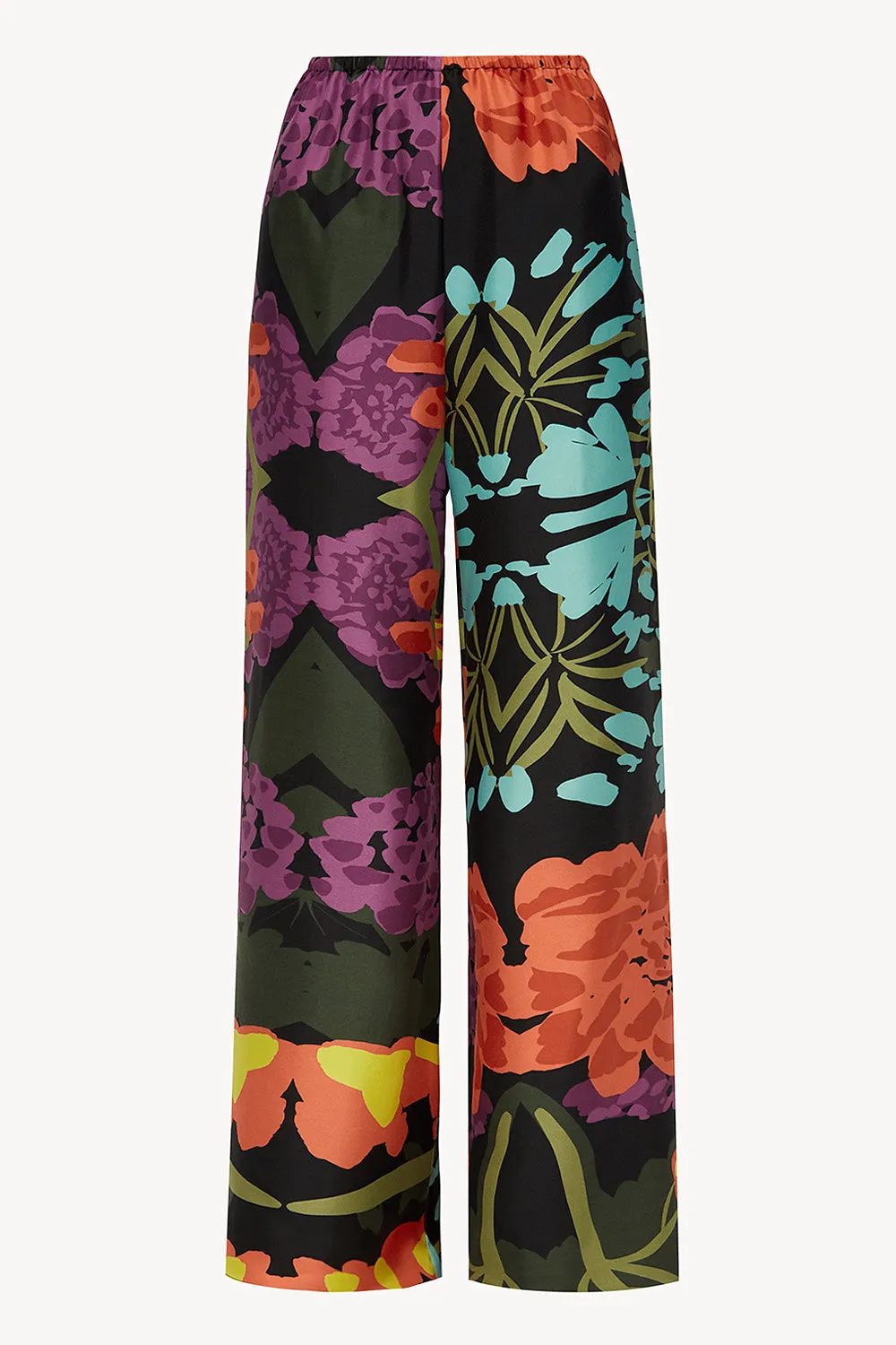 Women pajama fluid pant in floral black