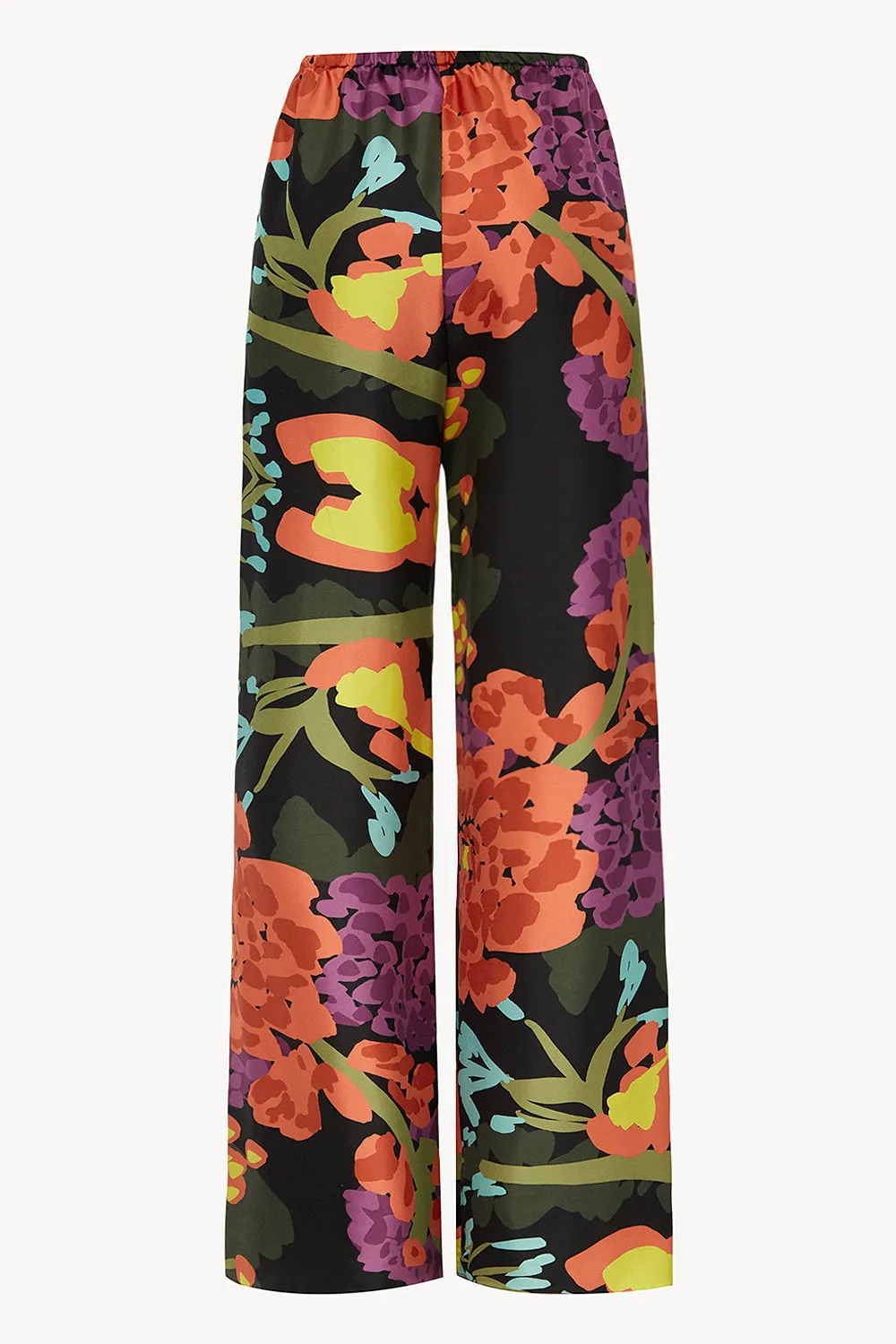 Women pajama fluid pant in floral black