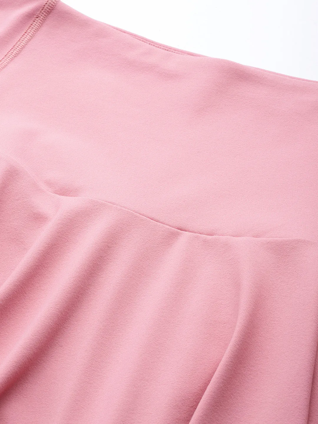 Women's Dusty Pink Solid Flared Fit Skirt