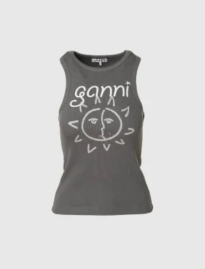 WOMEN'S GRAPHIC RIB SUN TANK TOP