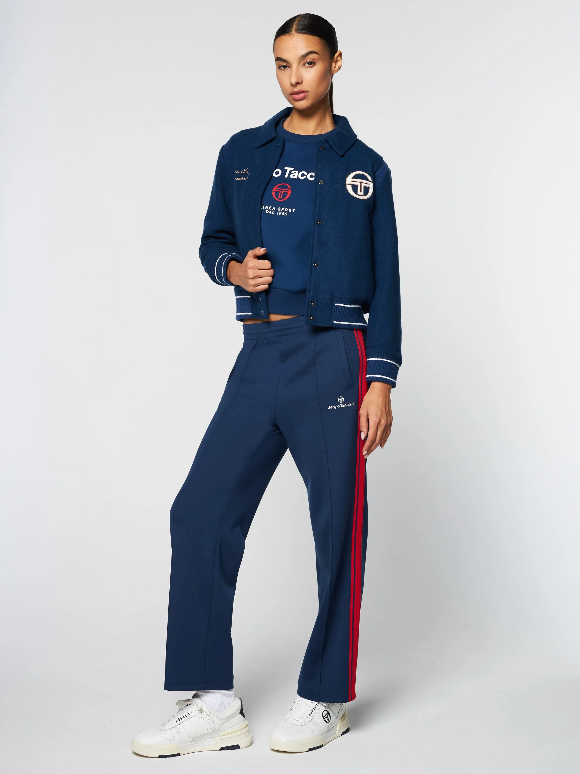 Women's Prep Wool Varsity Jacket- Maritime Blue