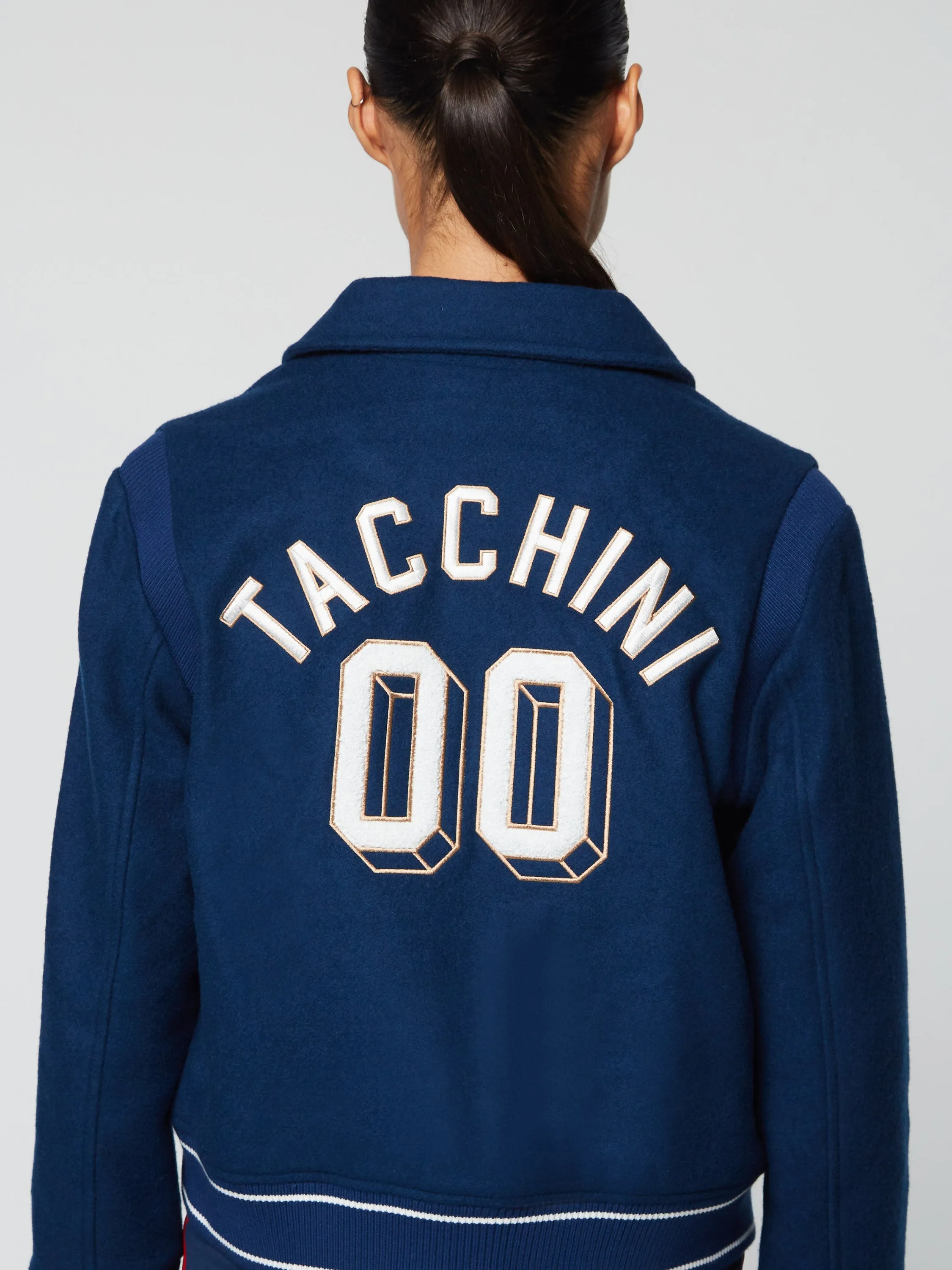 Women's Prep Wool Varsity Jacket- Maritime Blue