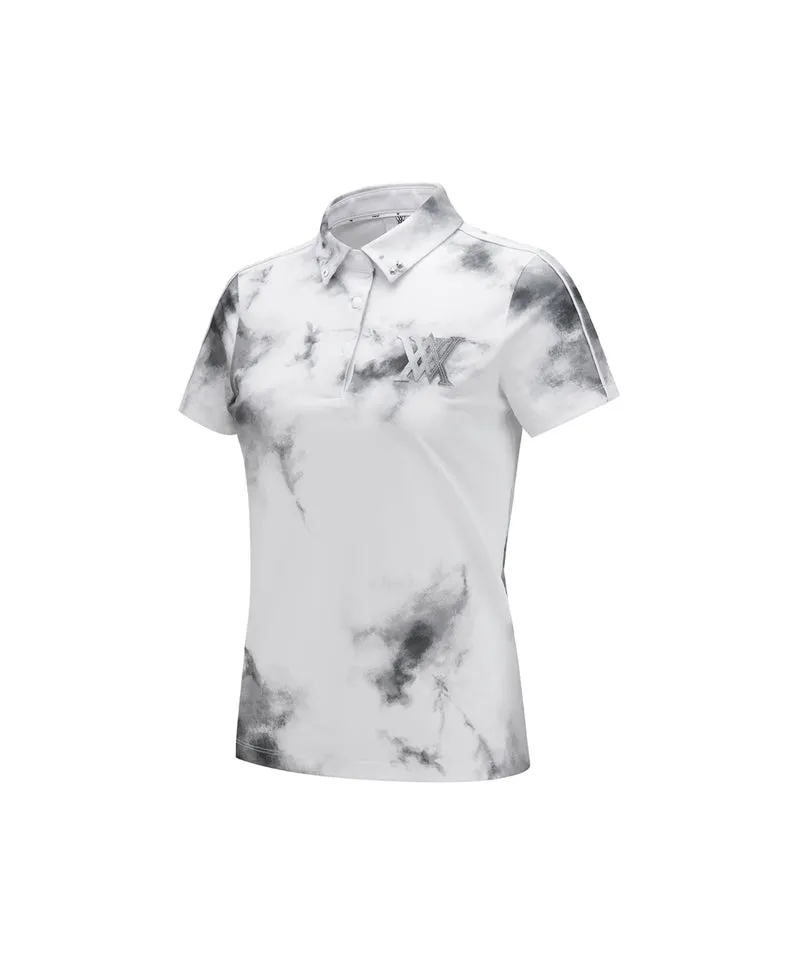 Women's SM Collared Short T-Shirt - White
