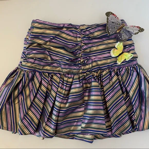 Zara Shiny Striped Balloon Skirt Blogger Fav