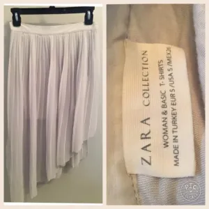 Zara Silk Pleated Asymmetrical Skirt